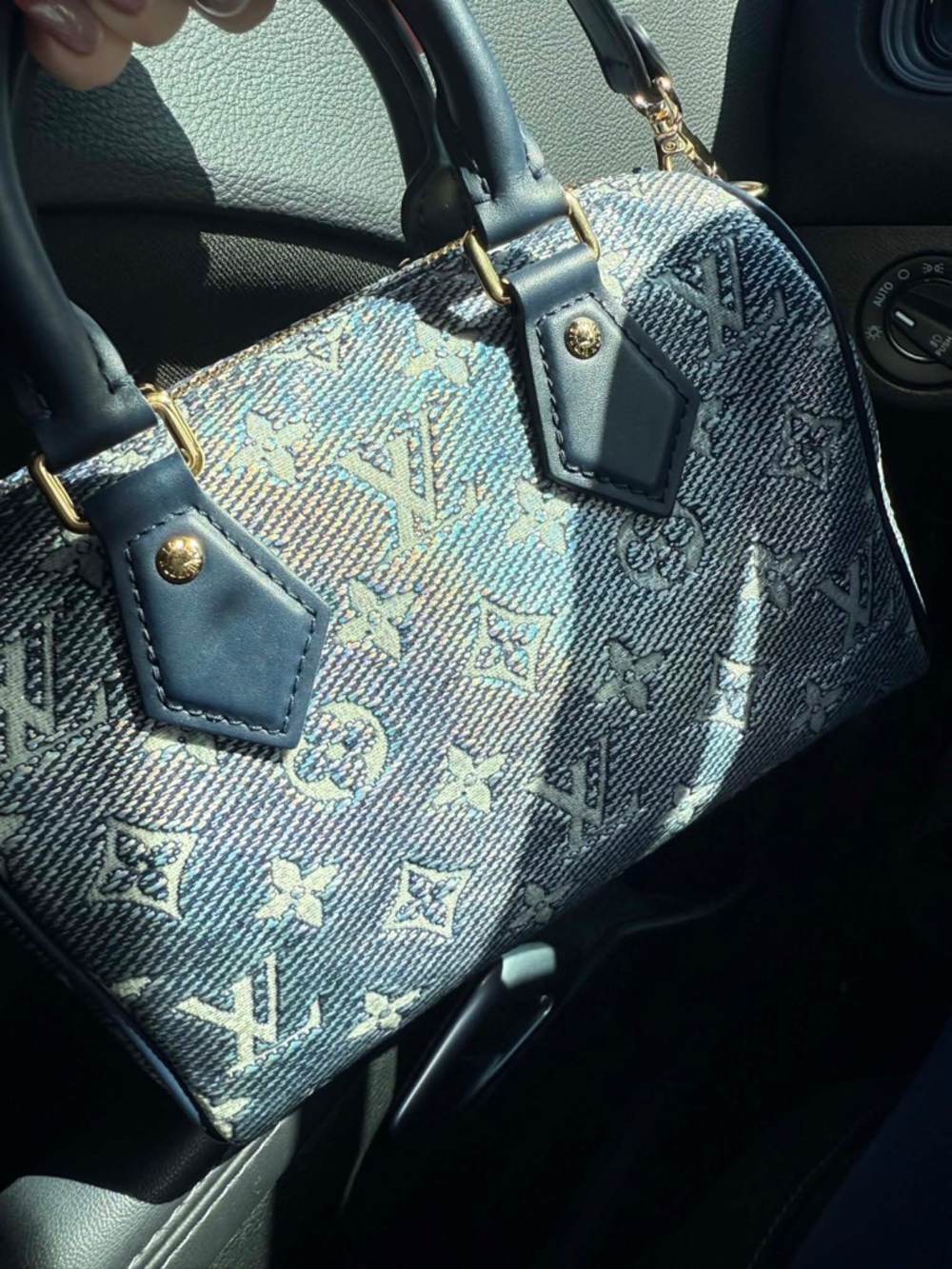 Louis Vuitton Blue Monoglam Speedy 20